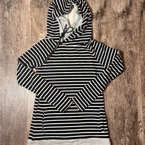 AMPERSAND AVE Monochrome Striped Hoodie